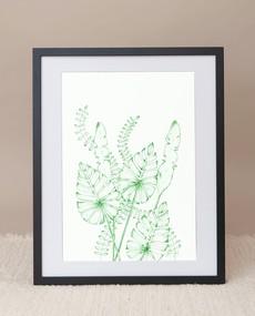 Leaf Risograph Print in Green via Beaumont Organic