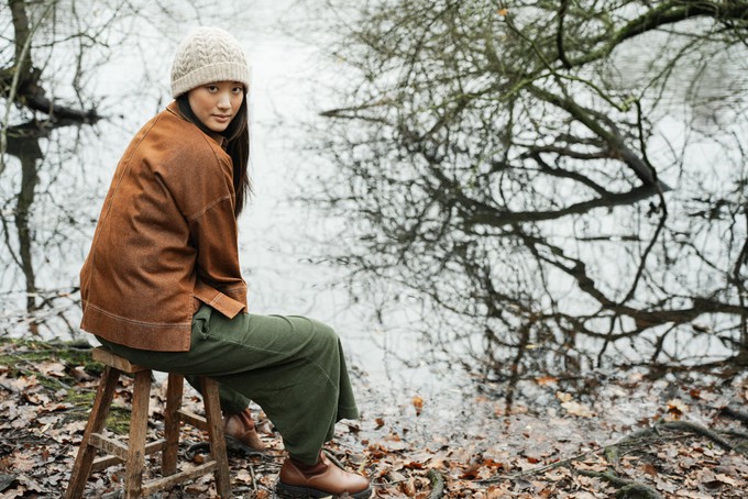 Brogan Lambswool Knitted Hat in Cream Marl from Beaumont Organic