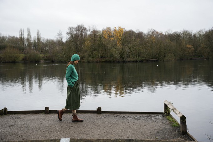 Shika Lambswool Knitted Jumper in Emerald from Beaumont Organic