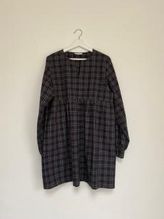 Eloise-Cay Dress in Black & White Check Size S via Beaumont Organic