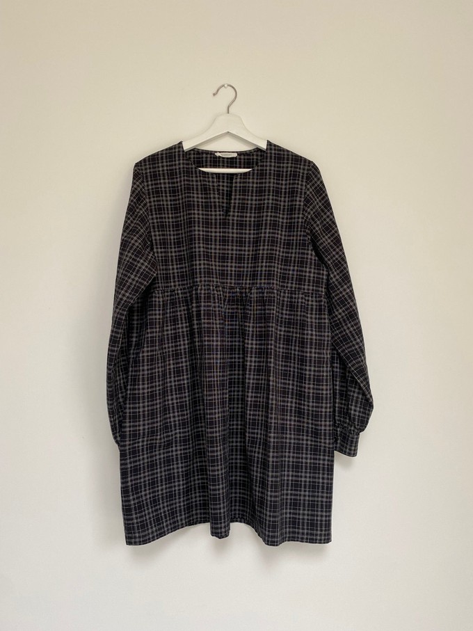 Eloise-Cay Dress in Black & White Check Size S from Beaumont Organic