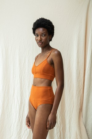 Yoka Bamboo & Organic Cotton Blend High Waist Briefs in Terracotta from Beaumont Organic