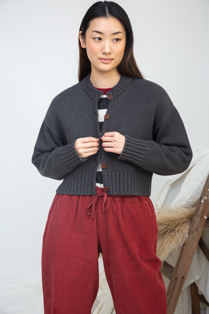 Cedar Organic Cotton Corduroy Trousers in Soft Burgundy from Beaumont Organic
