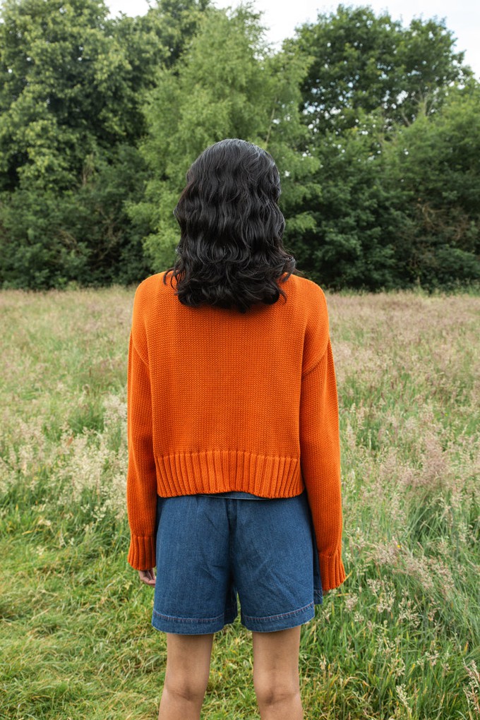 Sugi Organic Cotton Cardigan in Brick from Beaumont Organic