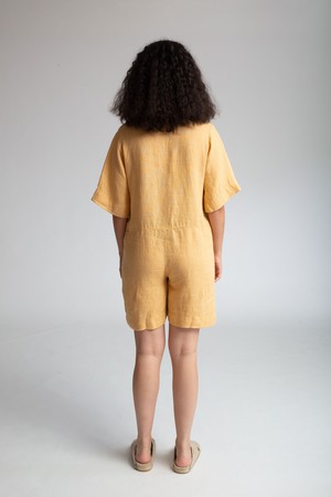 Nadia Linen Playsuit In Sunflower from Beaumont Organic