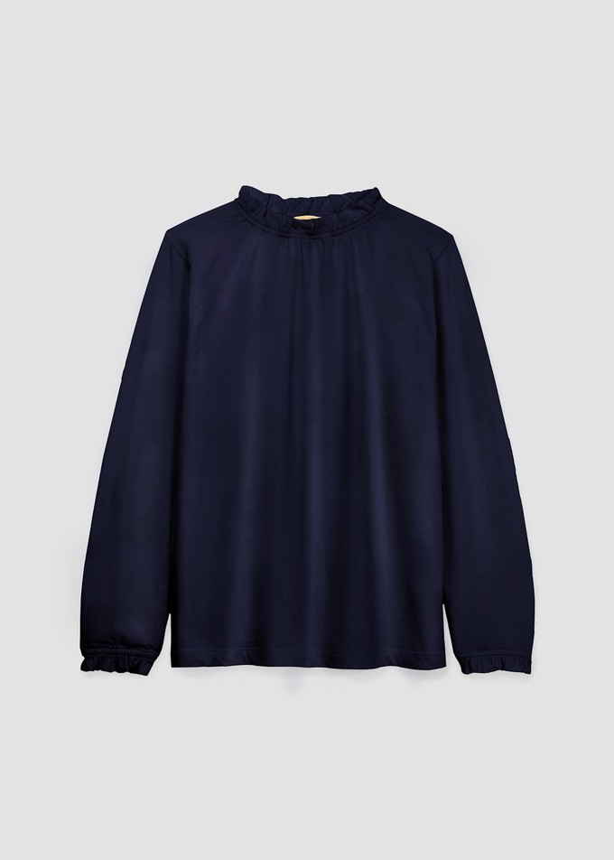 Pearl-Jane Organic Cotton Velour Top in Night Sky Navy from Beaumont Organic