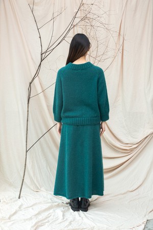 Rosalia Mohair Knitted Skirt in Pine by HANNAH BEAUMONT from Beaumont Organic