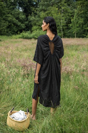 Monique Linen Dress in Black from Beaumont Organic