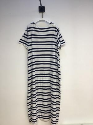 Viola-Sue Organic Cotton Dress in Navy & White Stripe L Preloved from Beaumont Organic