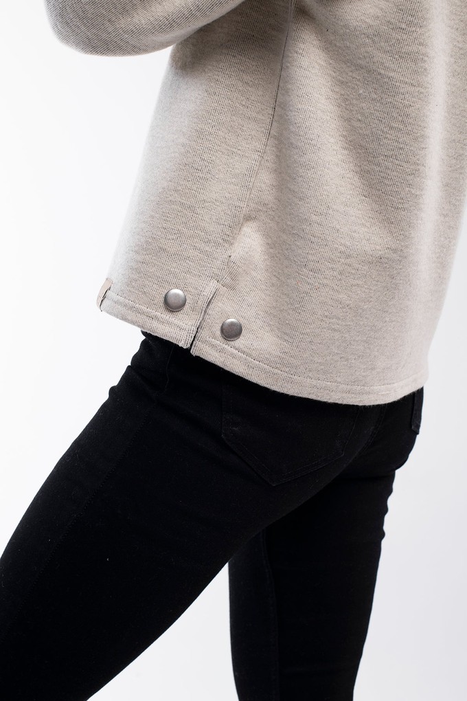 High Neck Buttoned Sweater Side Buttons from Bee & Alpaca