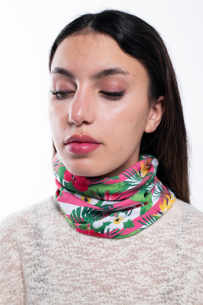 Multi Purpose Neck Scarf - Floral Stripes from Bee & Alpaca