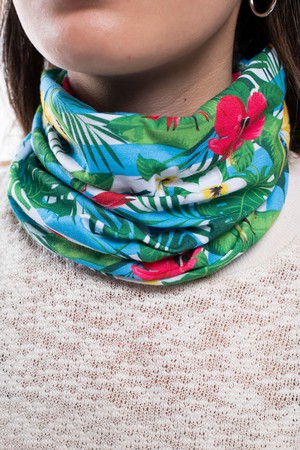 Multi Purpose Neck Scarf - Floral Stripes from Bee & Alpaca