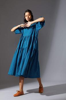 Sina Dress Blue via Bhoomi