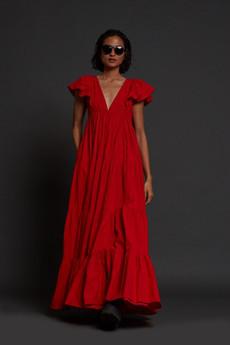 Monette Dress Red via Bhoomi