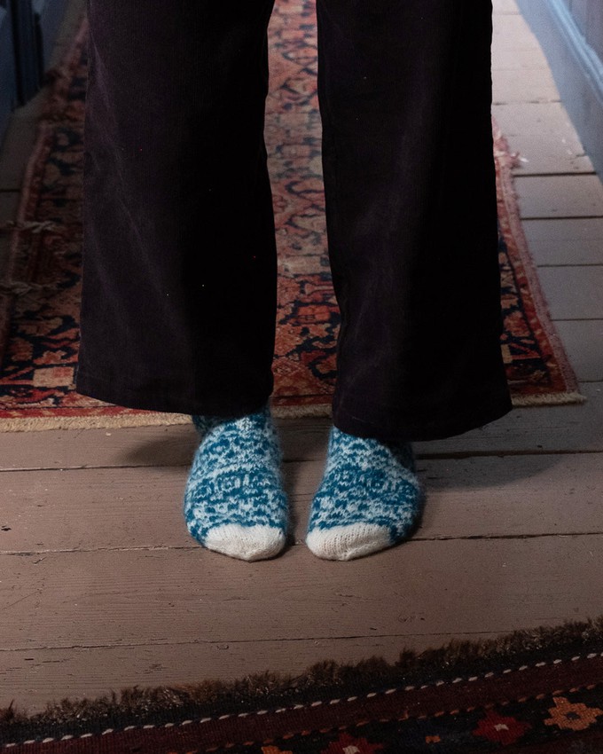 Hand Knitted Mohair Slipper Socks from BIBICO