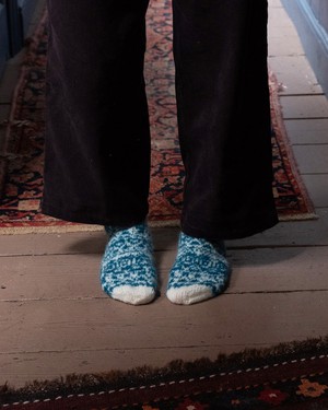 Hand Knitted Mohair Slipper Socks from BIBICO