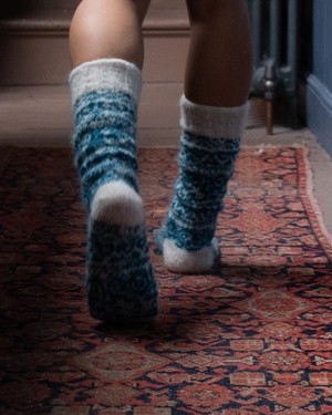 Hand Knitted Mohair Slipper Socks from BIBICO