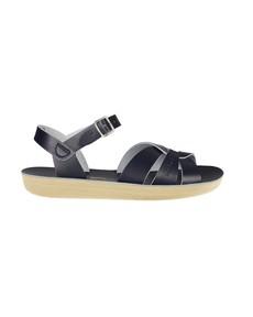 Navy Leather Sandals via BIBICO