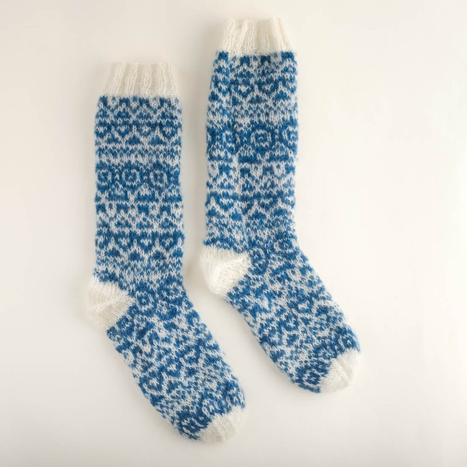 Hand Knitted Mohair Slipper Socks from BIBICO