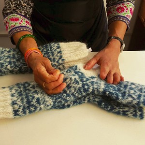 Hand Knitted Mohair Slipper Socks from BIBICO