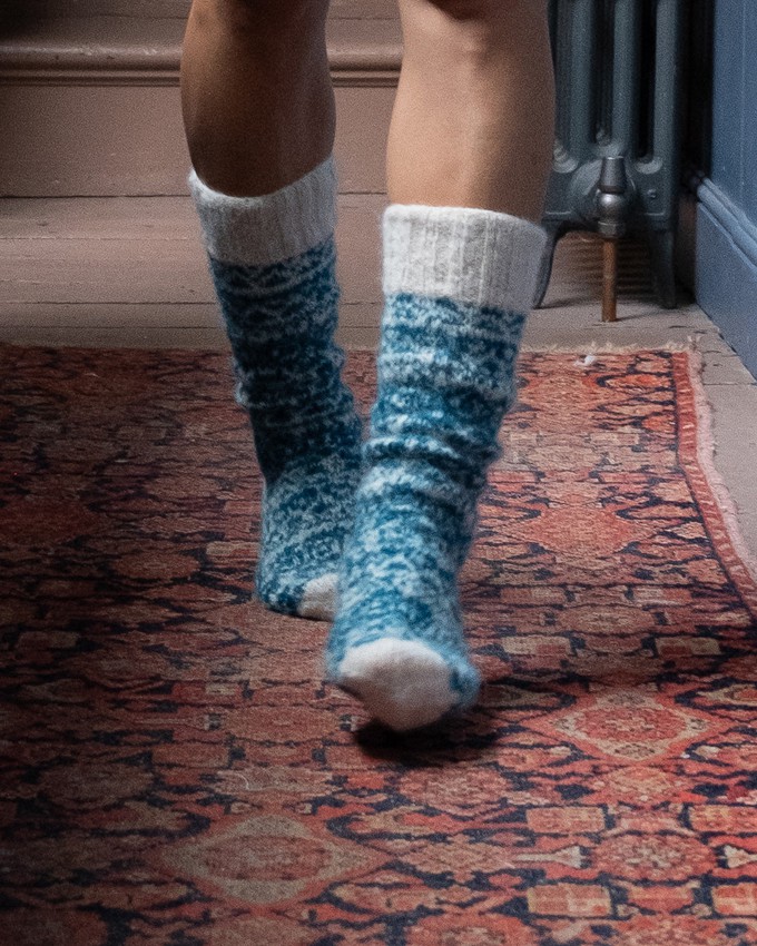 Hand Knitted Mohair Slipper Socks from BIBICO