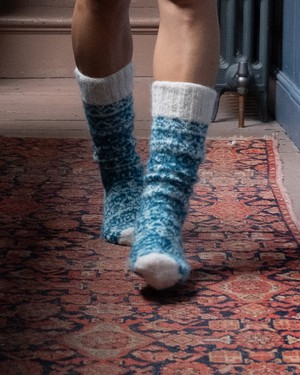 Hand Knitted Mohair Slipper Socks from BIBICO