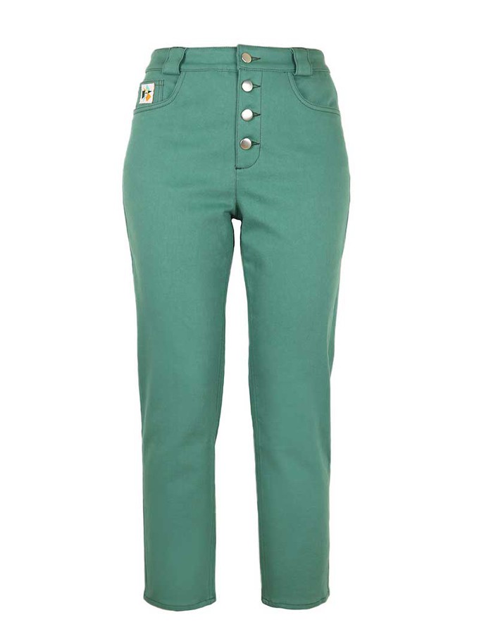 Rogue Crop Leg Jeans, Organic Cotton, in Green from blondegonerogue