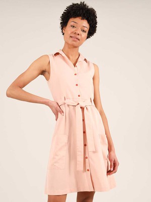 Happy-Go-Lucky Utility Dress, Lyocel, in Pink from blondegonerogue