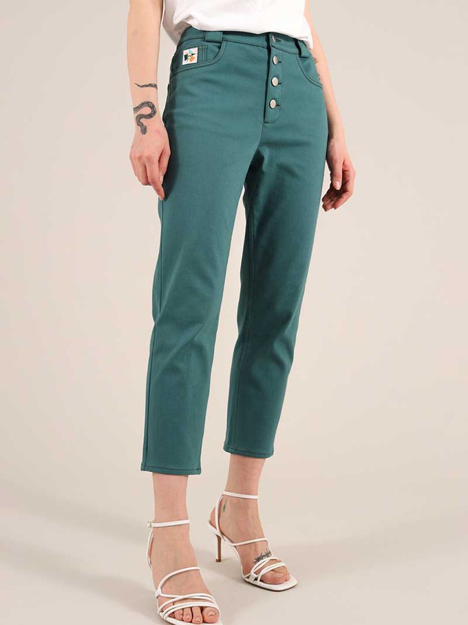 Rogue Crop Leg Jeans, Organic Cotton, in Green from blondegonerogue