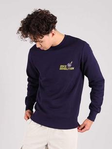 Disco Demolition Embroidered Mens Sweatshirt, Organic Cotton, in Navy via blondegonerogue