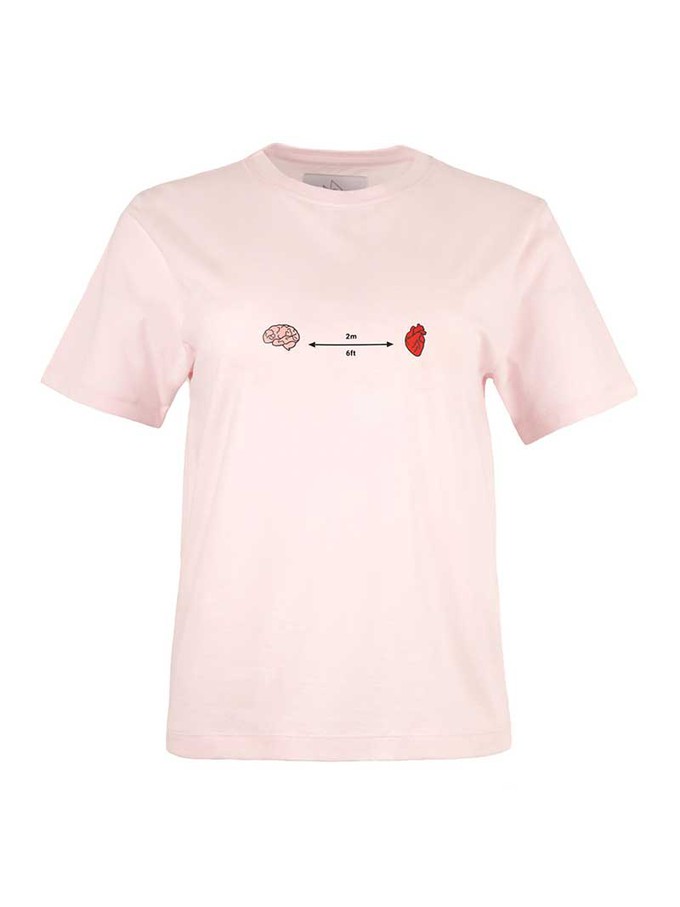 Social Distance Tee, Organic Cotton, in Pink from blondegonerogue