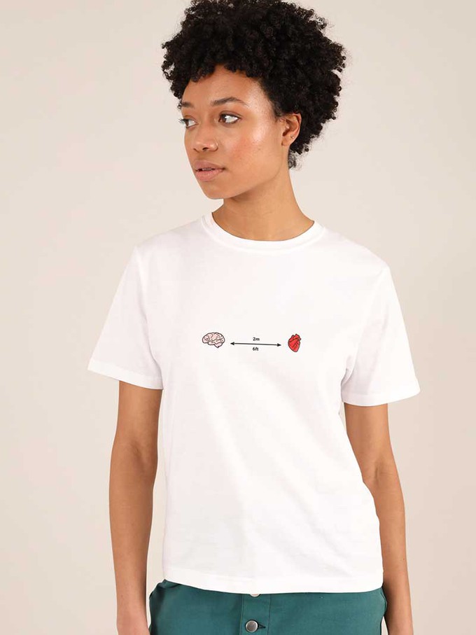 Social Distance Tee, Organic Cotton, in White from blondegonerogue