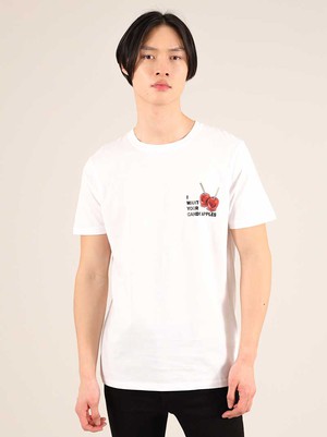 Candy Apples Mens Tee, Organic Cotton, in White from blondegonerogue