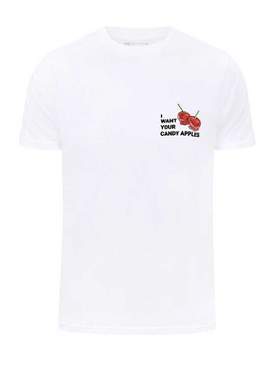 Candy Apples Mens Tee, Organic Cotton, in White from blondegonerogue