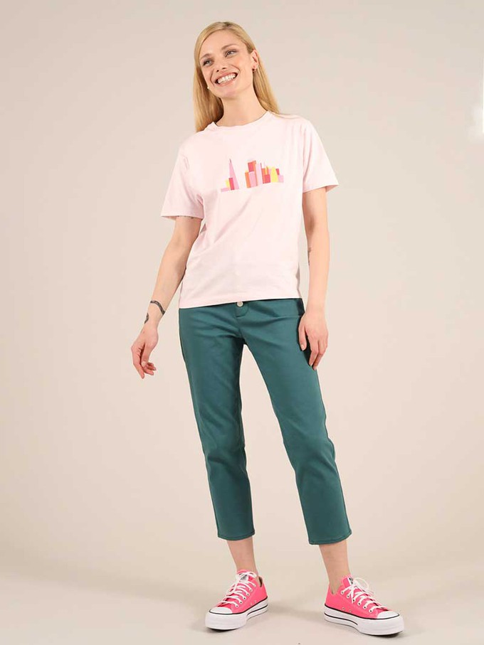 London Skyline Tee, Organic Cotton, in Pink from blondegonerogue