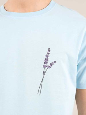 Lavender Mens Tee, Organic Cotton, in Light Blue from blondegonerogue