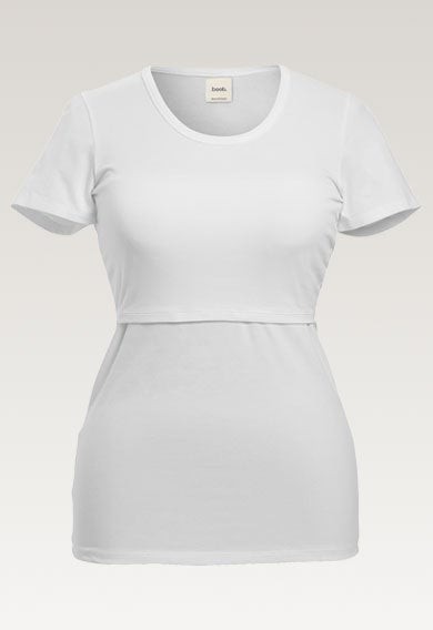 Short sleeve nursing top - White from Boob Design