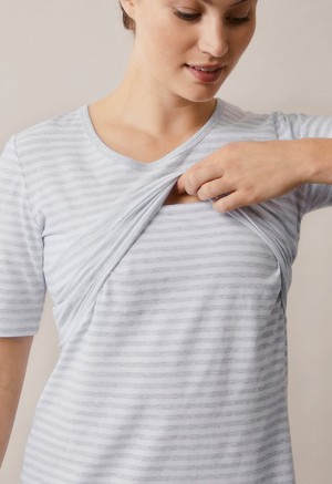 Night Dress - White/Grey melange from Boob Design
