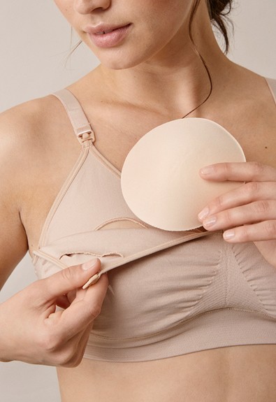 Seamless nursing bra with pads from Boob Design