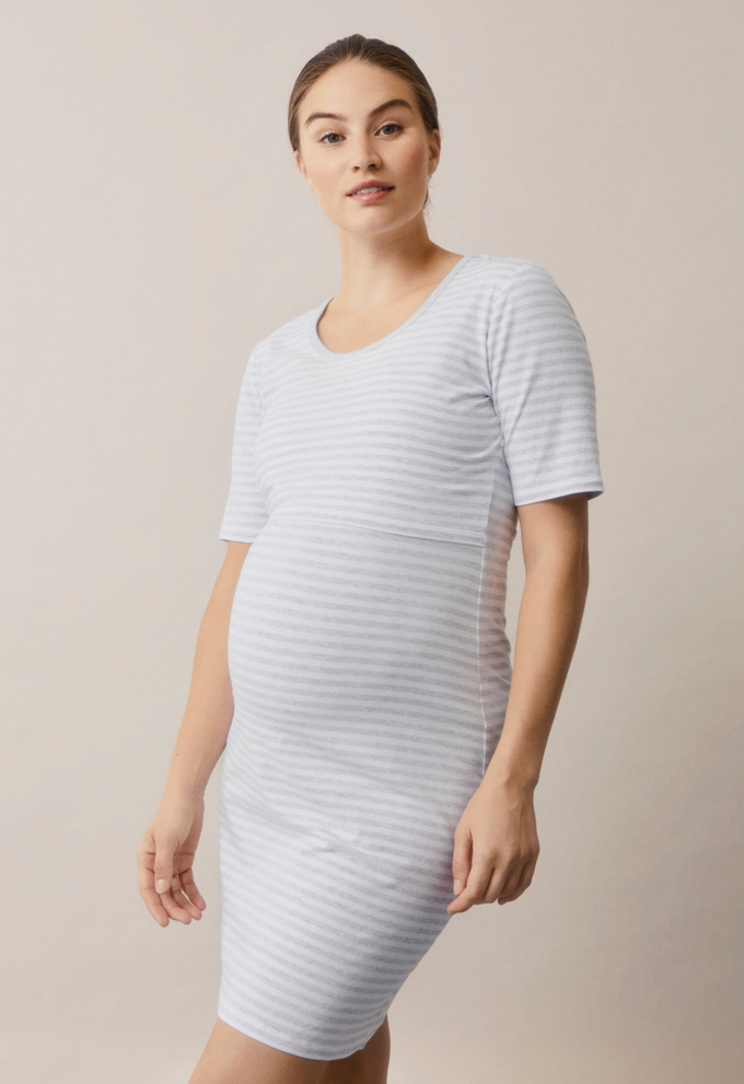 Night Dress - White/Grey melange from Boob Design