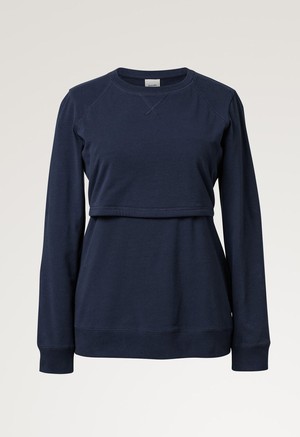 Fleece lined maternity sweatshirt with nursing access - Navy from Boob Design