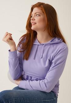 Fleece lined maternity hoodie with nursing access via Boob Design