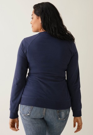 Fleece lined maternity sweatshirt with nursing access - Navy from Boob Design