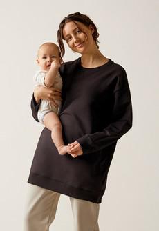Oversized maternity sweatshirt with nursing access via Boob Design