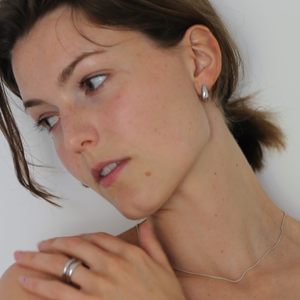 THE SAGE DOME HUGGIE HOOP - sterling silver from Bound Studios