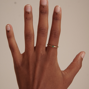 THE EMMA RING GREEN - solid gold from Bound Studios