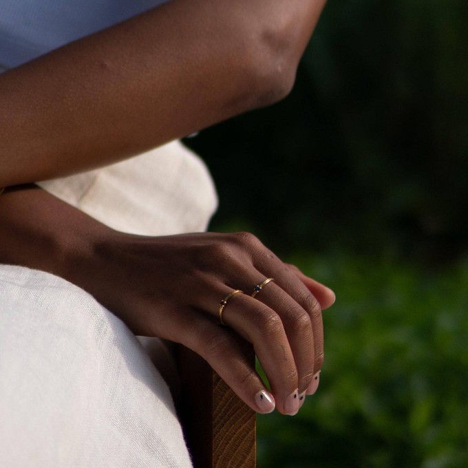 THE EMMA RING BLUE - solid gold from Bound Studios