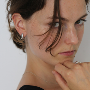 THE SAGE DOME HUGGIE HOOP - sterling silver from Bound Studios
