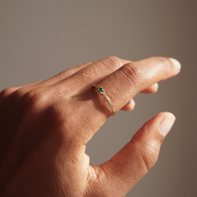 THE EMMA RING GREEN - solid gold from Bound Studios