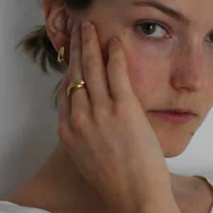 THE SAGE DOME HUGGIE HOOP - 18k gold vermeil from Bound Studios